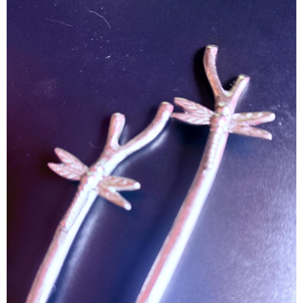 Handcrafted Dragonfly Salad Servers – Stainless Steel Branch Handle Utensils